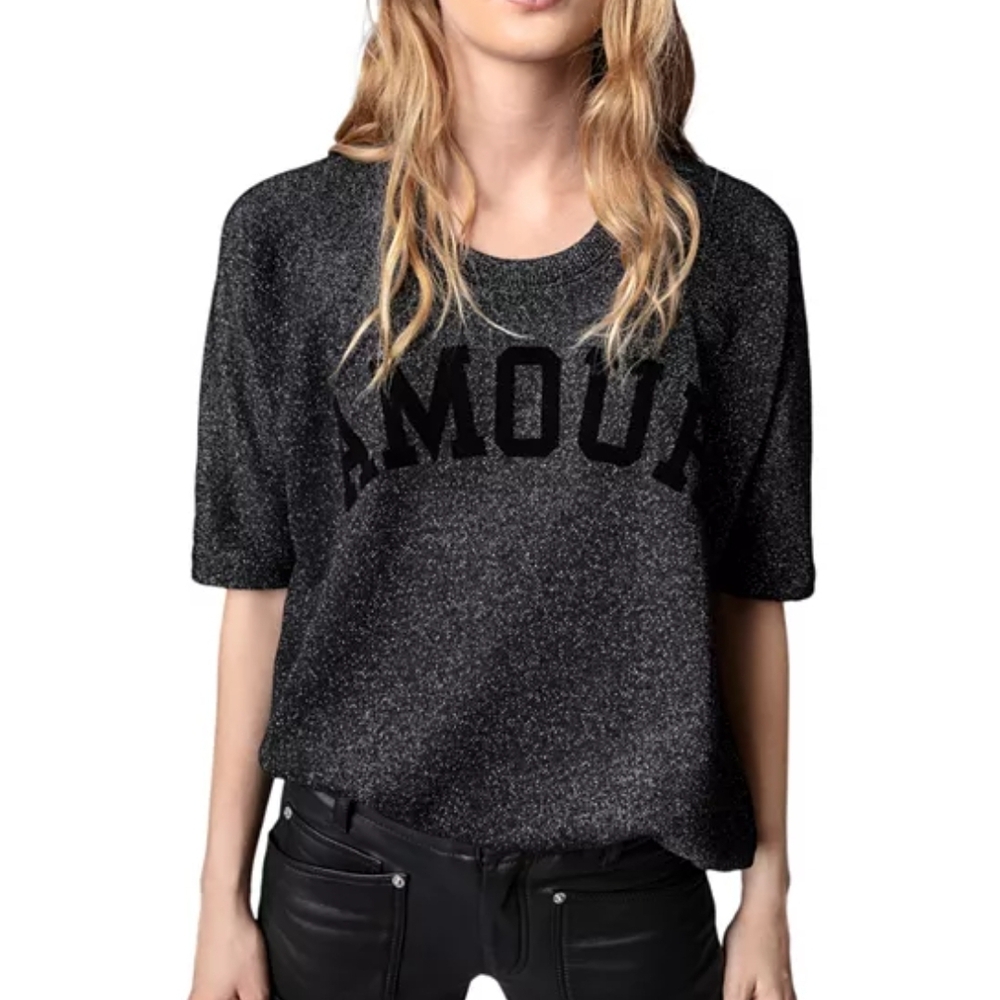 Zadig & Voltaire Black Portland Amour Tee